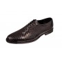 Pantofi eleganti barbati din piele naturala croco lac - Model Donato Negru